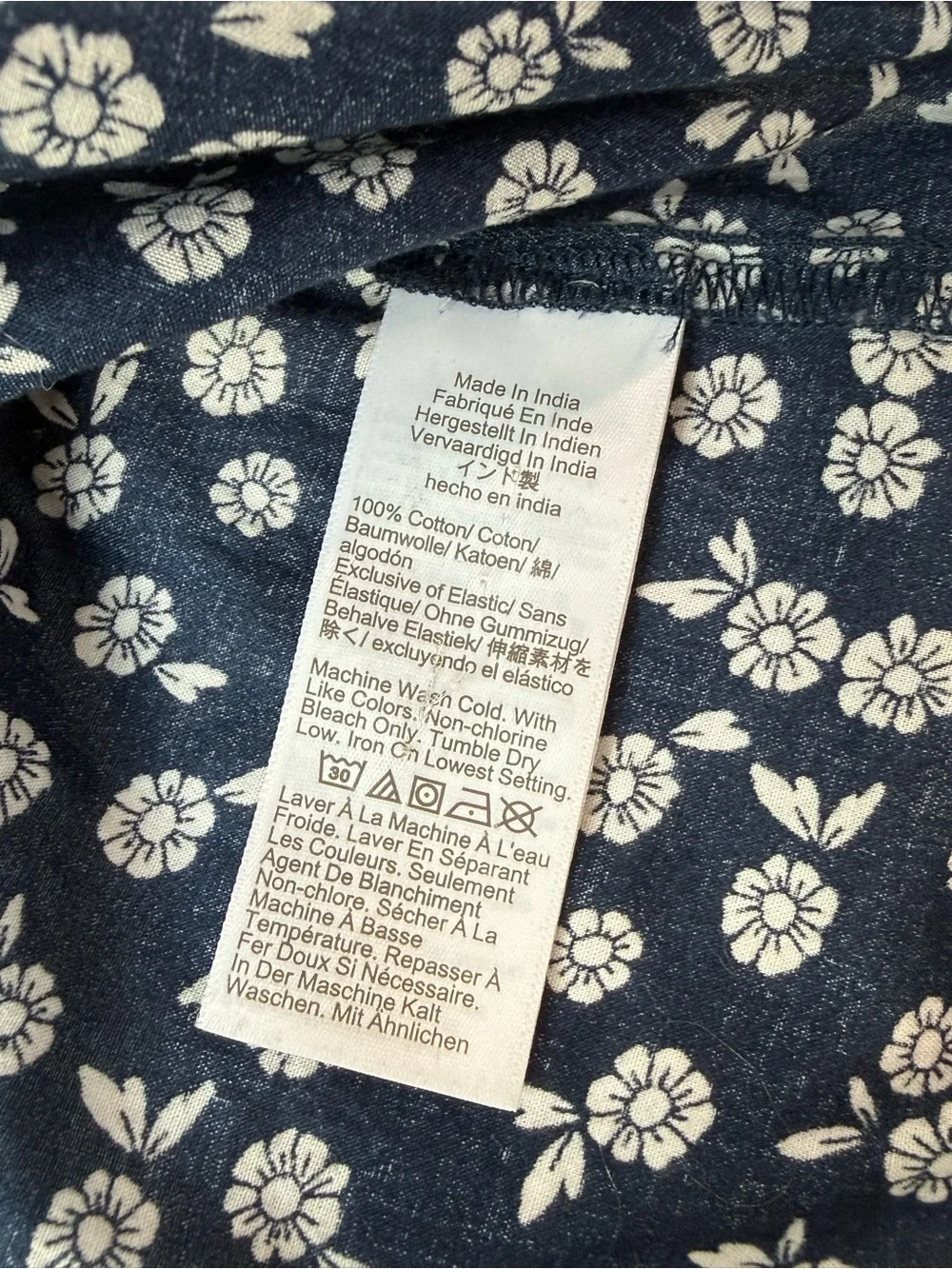 J. Crew Navy Flutter-sleeve block-print top, Size XS